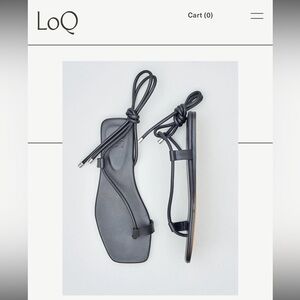 LOQ Elisa Lace Up Wrap Leather Sandal Size 8